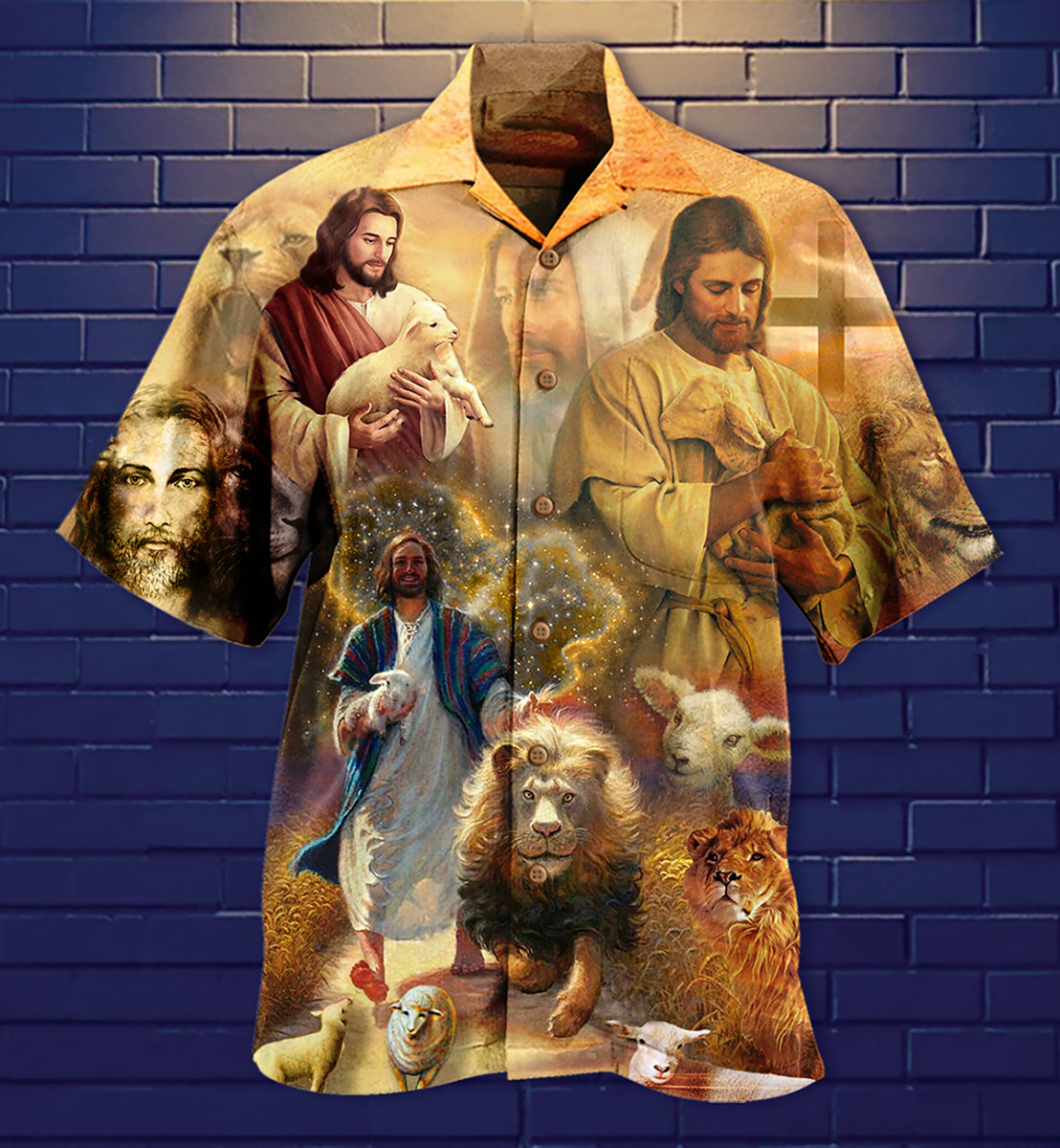 Jesus Saves Animals And Loves Animals - Hawaiian Shirt - Owls Matrix LTD
