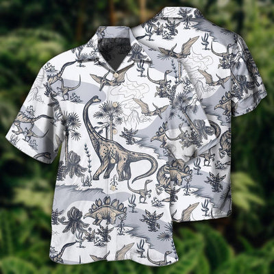 Dinosaur Jurassic Dinosaur Art Style - Hawaiian Shirt - Owls Matrix LTD