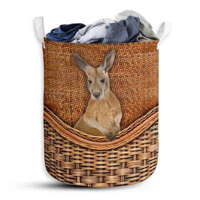 Kangaroo Rattan Teaxture - Laundry Basket - Owls Matrix LTD