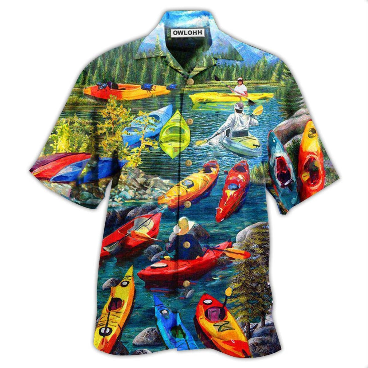 Hawaiian Shirt / Adults / S Kayaking Gets Me Wet - Hawaiian Shirt - Owls Matrix LTD