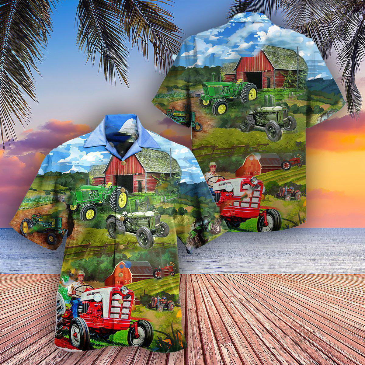 Tractor Keep Calm And Drive A Tractor - Hawaiian Shirt - Owls Matrix LTD