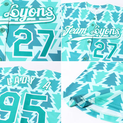 Custom Kelly Green Kelly Green-White Christmas 3D Authentic Baseball Jersey - Owls Matrix LTD