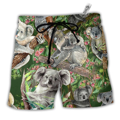 Beach Short / Adults / S Koala Love Trees Floral - Beach Short - Owls Matrix LTD