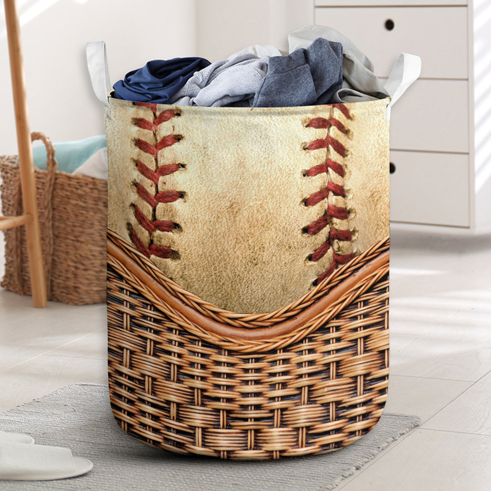 Baseball Rattan Teaxture - Laundry Basket - Owls Matrix LTD