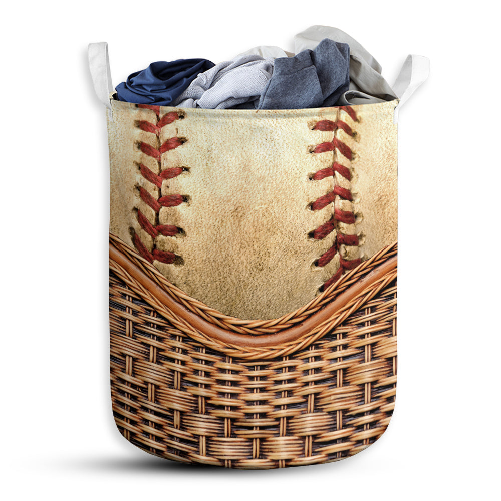 S: 17.72”x13.78” (45x35 cm) Baseball Rattan Teaxture - Laundry Basket - Owls Matrix LTD
