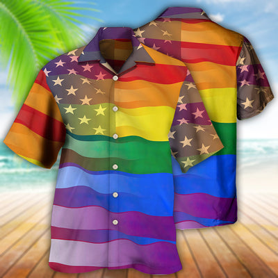 LGBT Love America Peace - Hawaiian Shirt - Owls Matrix LTD