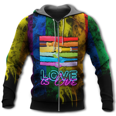 Zip Hoodie / S LGBT Love Is Love Classic - Hoodie - Owls Matrix LTD