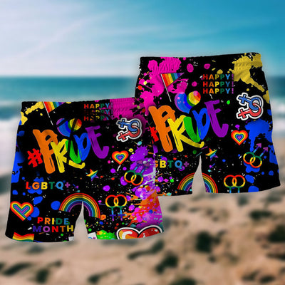 LGBT Pride Mix Color - Beach Short - Owls Matrix LTD
