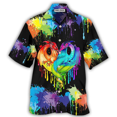 Hawaiian Shirt / Adults / S LGBT Pride Dragon Colorful - Hawaiian Shirt - Owls Matrix LTD