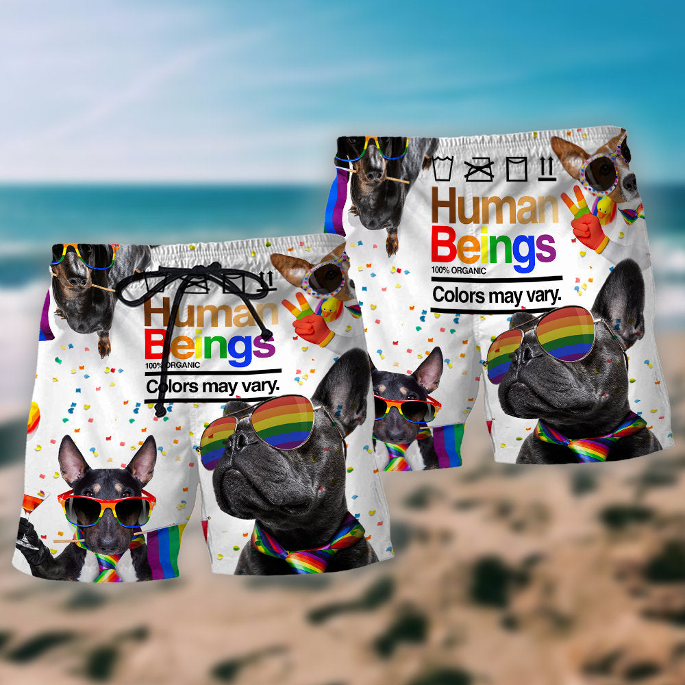 LGBT Pride French Bulldog - Beach Short - Owls Matrix LTD