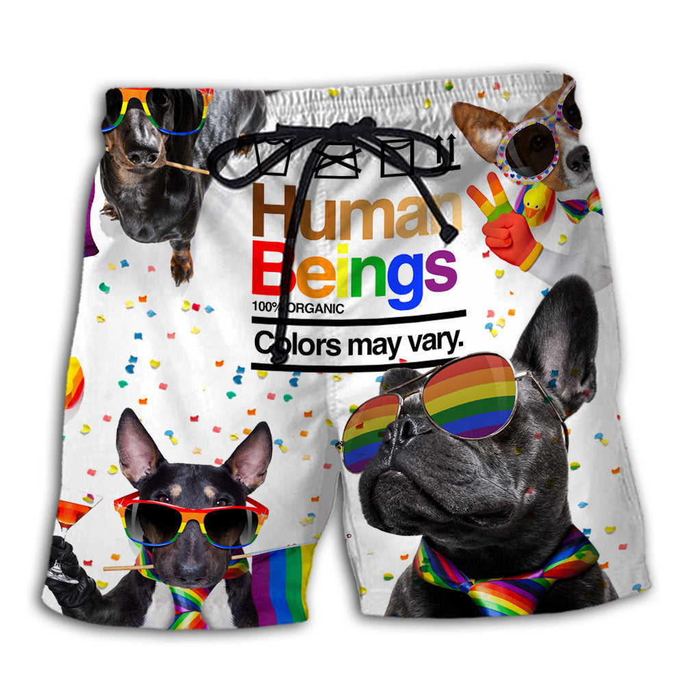 Beach Short / Adults / S LGBT Pride French Bulldog - Beach Short - Owls Matrix LTD