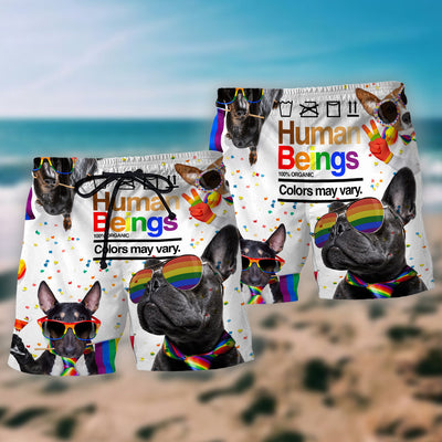 LGBT Pride French Bulldog - Beach Short - Owls Matrix LTD