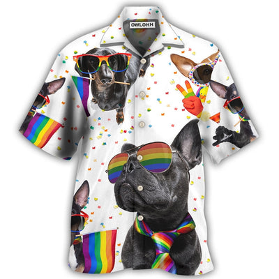 Hawaiian Shirt / Adults / S LGBT Pride French Bulldog - Hawaiian Shirt - Owls Matrix LTD