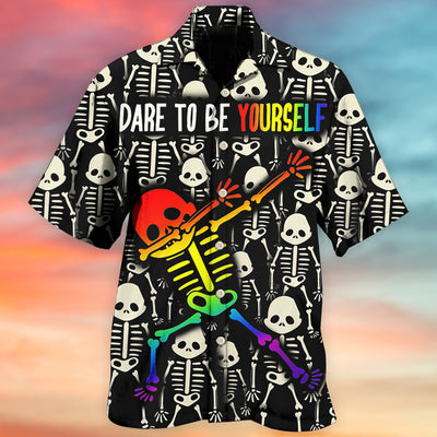 LGBT Dare To Be Yourself Style - Hawaiian Shirt - Owls Matrix LTD