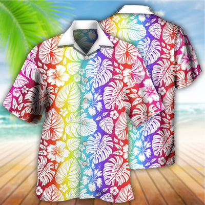 LGBT Tropical Leaf - Hawaiian Shirt - Owls Matrix LTD
