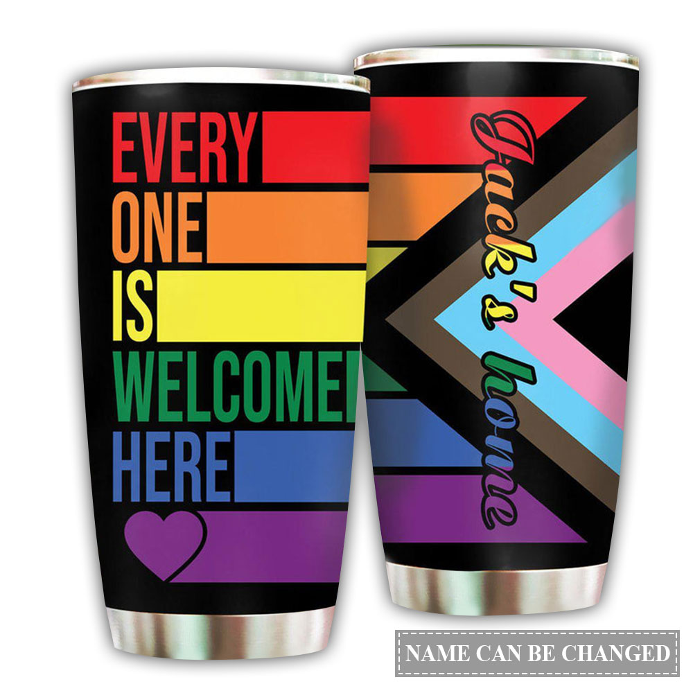 20OZ LGBT Welcome Here Every One Is Welcome Here Personalized - Tumbler - Owls Matrix LTD