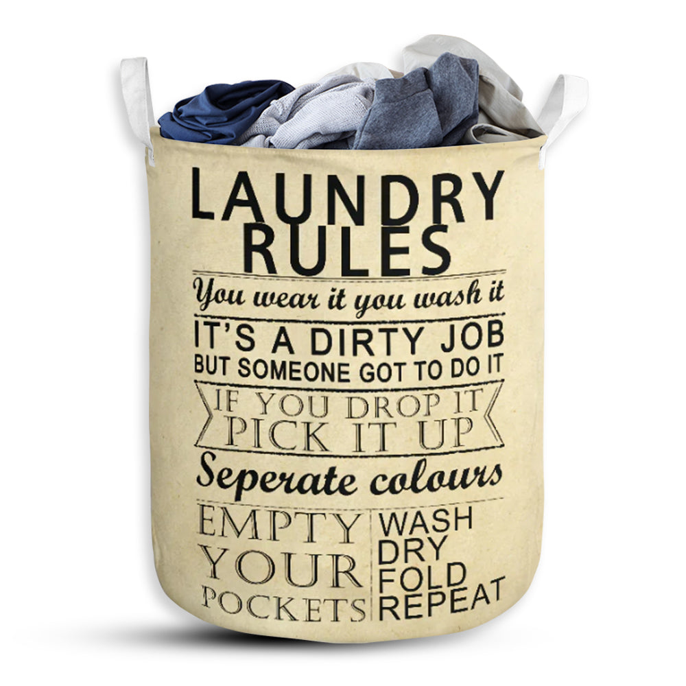Laundry Rules Lover - Laundry Basket - Owls Matrix LTD