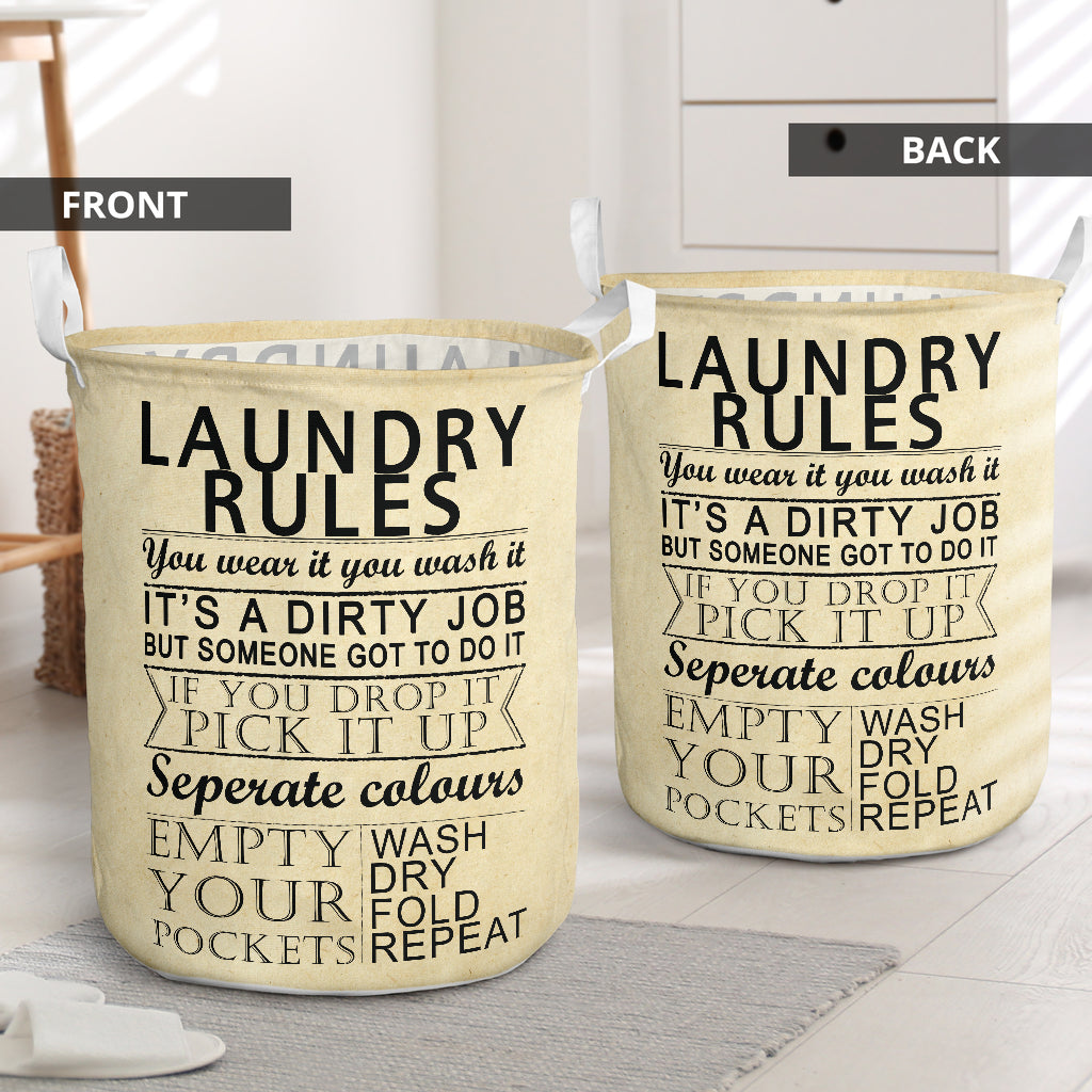 Laundry Rules Lover - Laundry Basket - Owls Matrix LTD