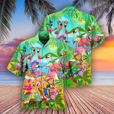 Flamingo Let's Get Flocked Up - Hawaiian Shirt - Owls Matrix LTD