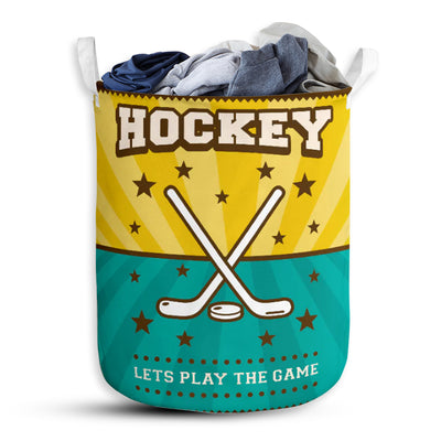 Hockey Lets Play Hockey - Laundry Basket - Owls Matrix LTD
