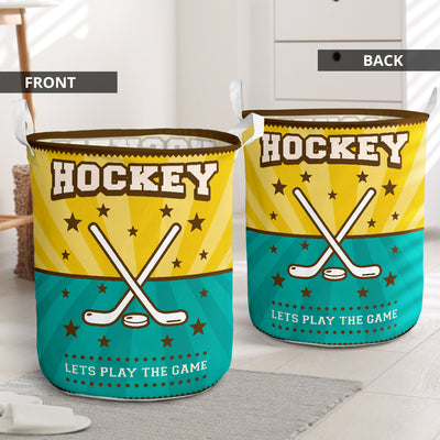 Hockey Lets Play Hockey - Laundry Basket - Owls Matrix LTD