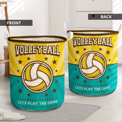 Volleyball Lets Play Volleyball - Laundry Basket - Owls Matrix LTD