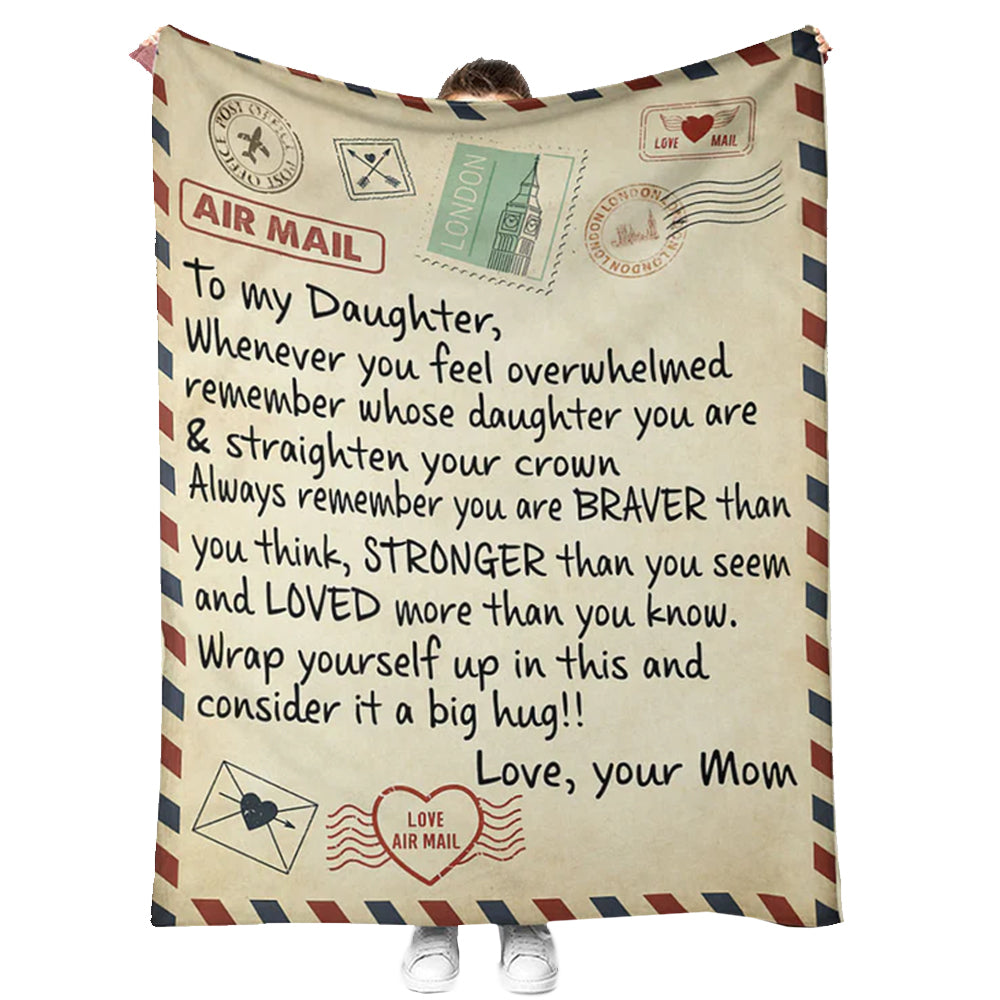 50" x 60" Letter To My Daughter Love Mom Letter Daughter - Flannel Blanket - Owls Matrix LTD