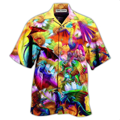 Hawaiian Shirt / Adults / S LGBT Dragon Keep Calm And Pride On - Hawaiian Shirt - Owls Matrix LTD