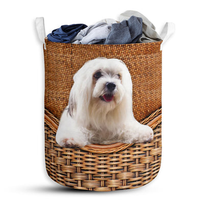 Lhasa Apso Dog Rattan Teaxture - Laundry Basket - Owls Matrix LTD