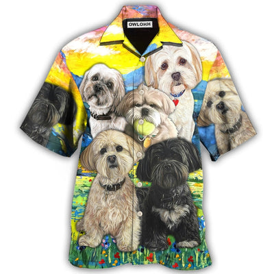 Hawaiian Shirt / Adults / S Lhasa Apso Art Dog Lovely - Hawaiian Shirt - Owls Matrix LTD