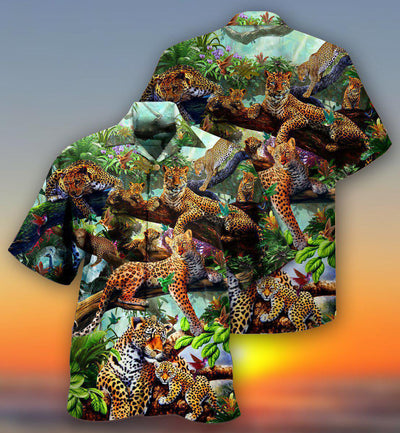 Leopard Animals Life Is Better With A Leopard In Forest - Hawaiian Shirt - Owls Matrix LTD