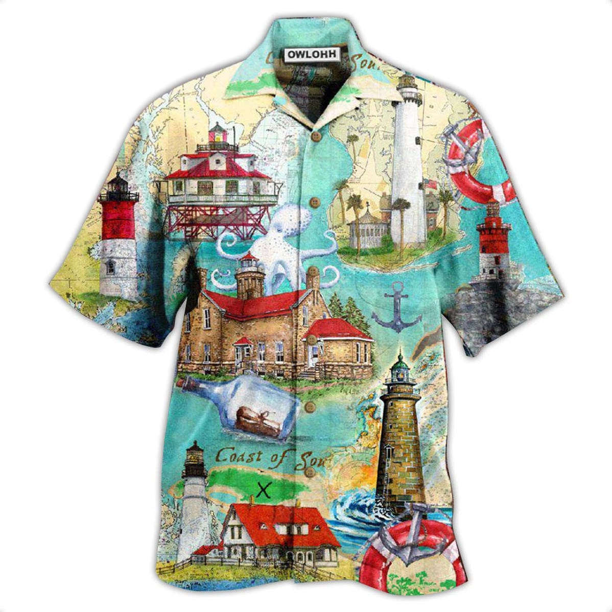 Hawaiian Shirt / Adults / S Lighthouse Take The Cruise Of Your Life Follow The Lighthouse - Hawaiian Shirt - Owls Matrix LTD
