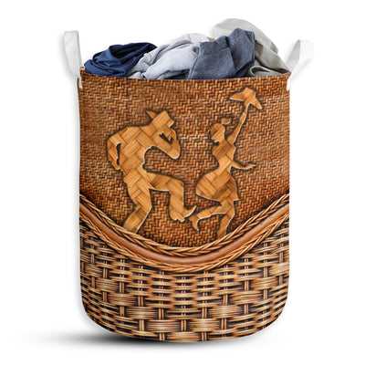 Line Dance Rattan Teaxture - Laundry Basket - Owls Matrix LTD