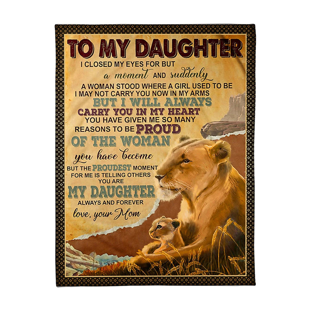 50" x 60" Lion Carry You In My Heart Lovely Gift For Daughter - Flannel Blanket - Owls Matrix LTD