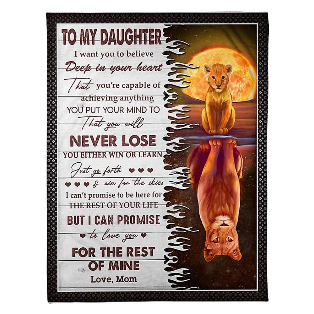 50" x 60" Lion Deep In Your Heart Best Gift For Daughter - Flannel Blanket - Owls Matrix LTD