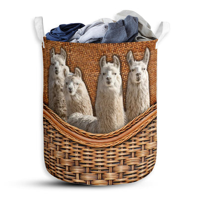 Llama Rattan Teaxture Laugh - Laundry Basket - Owls Matrix LTD