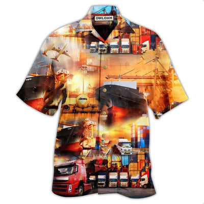 Hawaiian Shirt / Adults / S Logistics Into The World Logistics - Hawaiian Shirt - Owls Matrix LTD