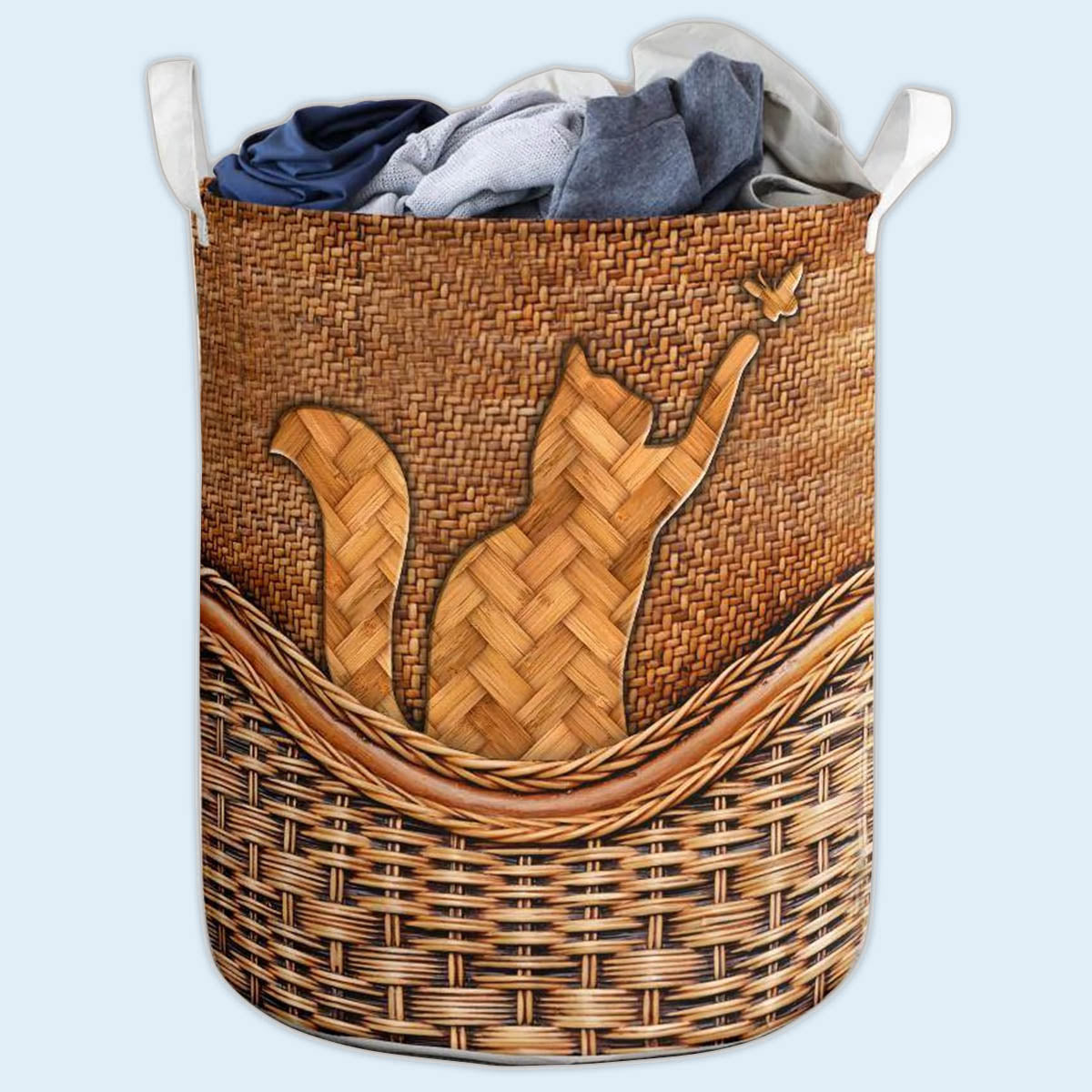 S: 17.72”x13.78” (45x35 cm) Lovely Cat Basic Style - Laundry Basket - Owls Matrix LTD