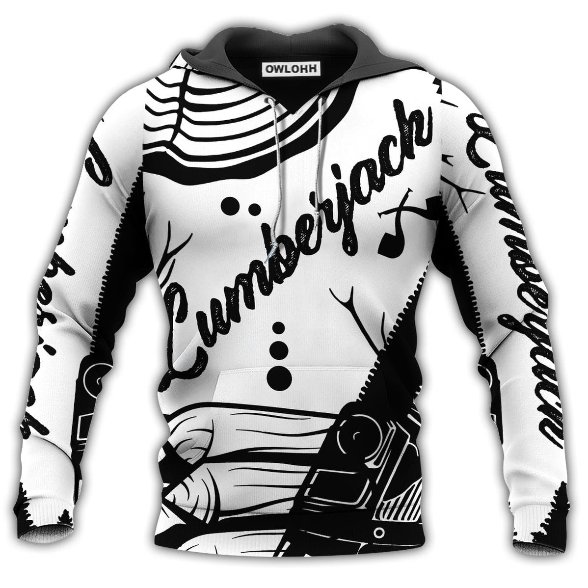 Unisex Hoodie / S Lumberjack Black And White Style - Hoodie - Owls Matrix LTD