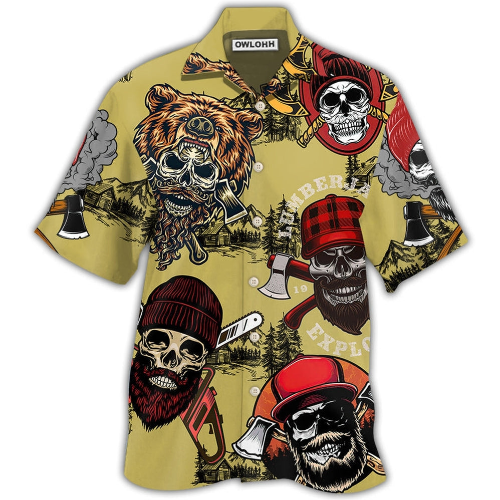 Hawaiian Shirt / Adults / S Lumberjack Skull Cool Style - Hawaiian Shirt - Owls Matrix LTD