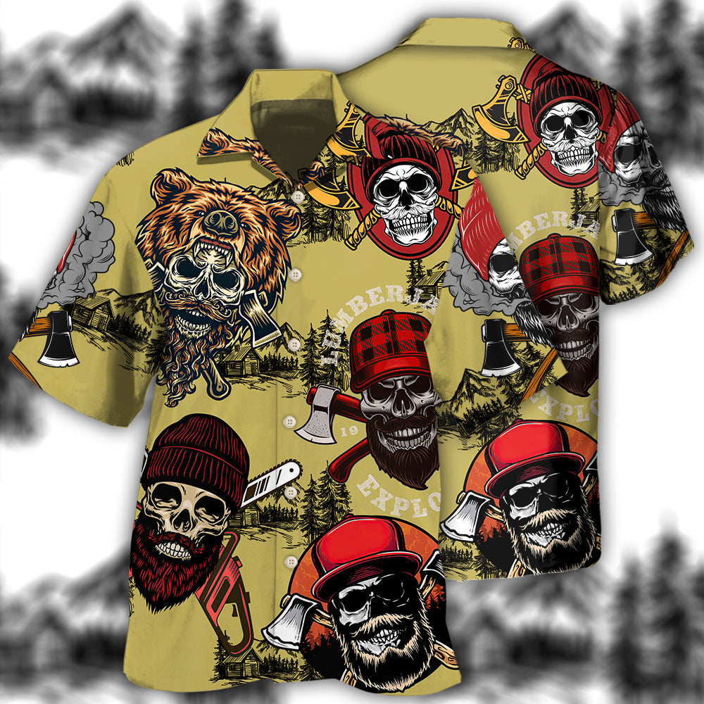 Lumberjack Skull Cool Style - Hawaiian Shirt - Owls Matrix LTD