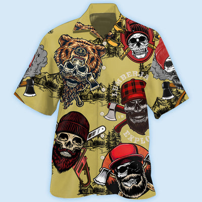 Lumberjack Skull Cool Style - Hawaiian Shirt - Owls Matrix LTD