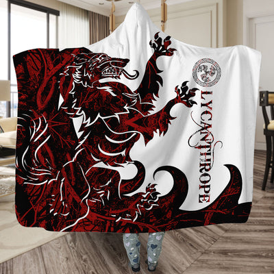 Viking Lycanthrope Legend Red And White Cool Style - Hoodie Blanket - Owls Matrix LTD