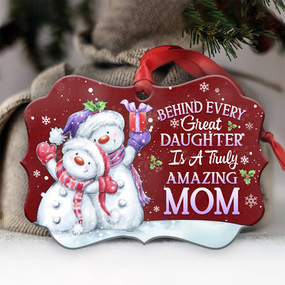 Snowman Truly Amazing Mom Christmas - Horizontal Ornament - Owls Matrix LTD
