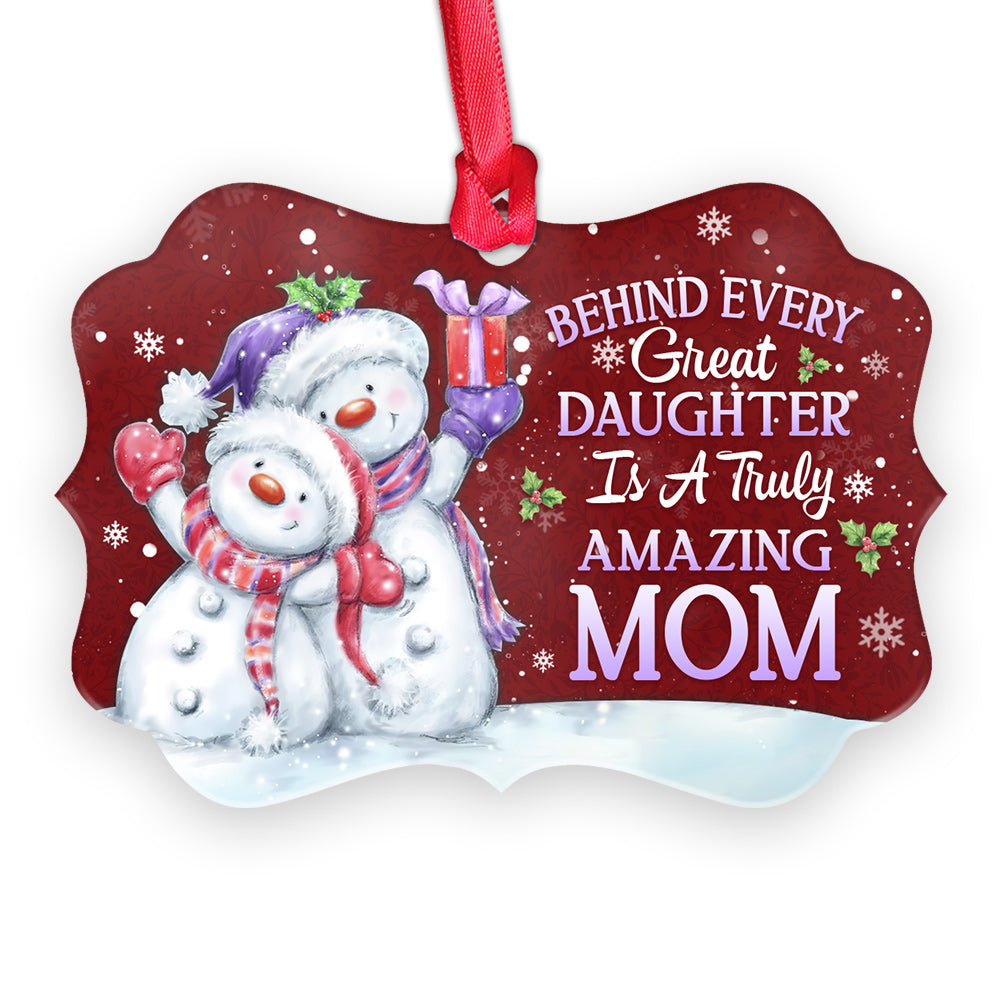 Snowman Truly Amazing Mom Christmas - Horizontal Ornament - Owls Matrix LTD