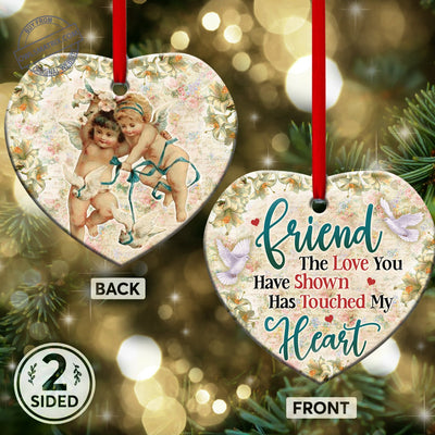 Jesus Angel Friend The Love You Have Shown Has Touched My Heart - Heart Ornament - Owls Matrix LTD