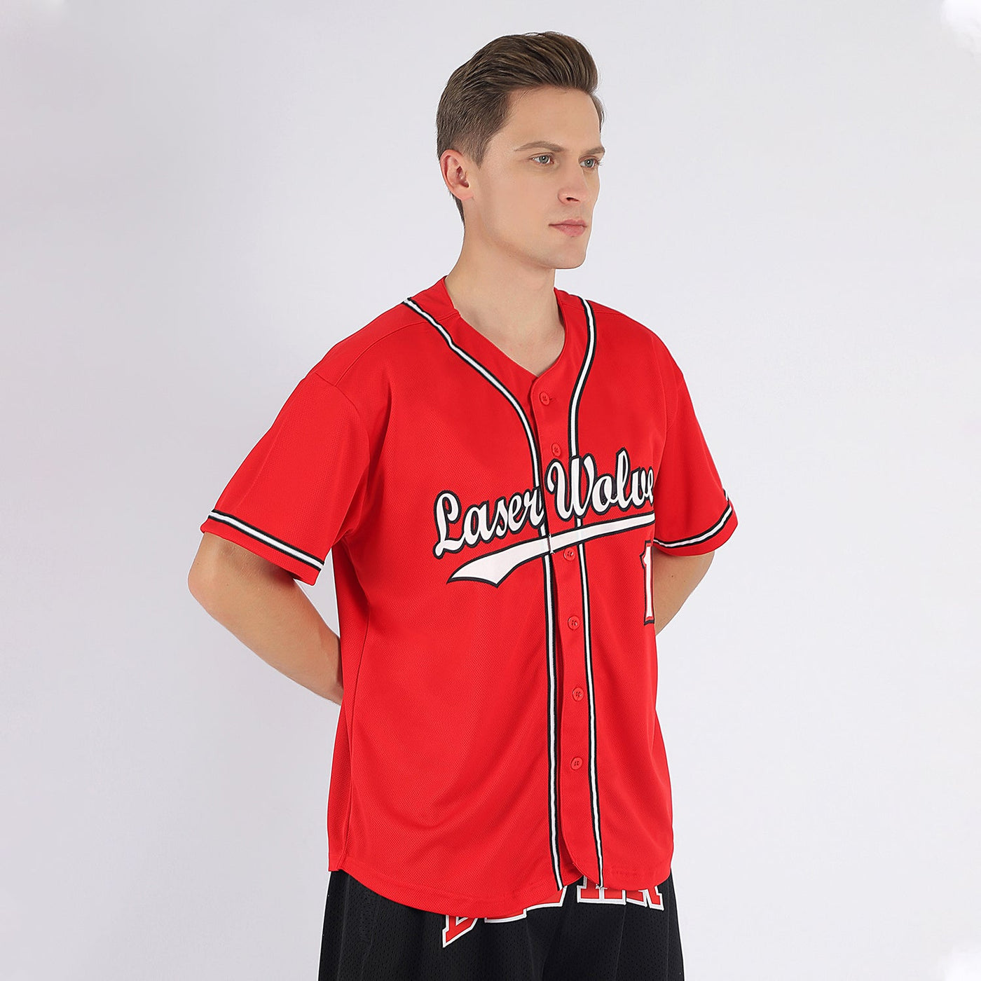 Custom Red White-Black Baseball Jersey - Owls Matrix LTD
