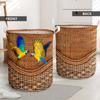 Parrot Colorful Parrot Rattan Teaxture - Laundry Basket - Owls Matrix LTD