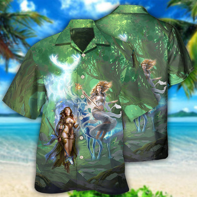Magic Amazing I Believe In Magic With Green Style - Hawaiian Shirt - Owls Matrix LTD