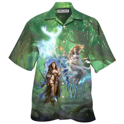 Hawaiian Shirt / Adults / S Magic Amazing I Believe In Magic With Green Style - Hawaiian Shirt - Owls Matrix LTD
